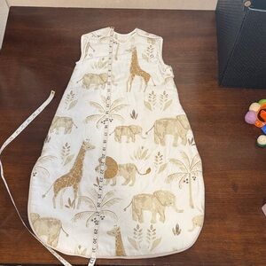 Neutral Beige Safari Print Kids Pajama Sleep Sack